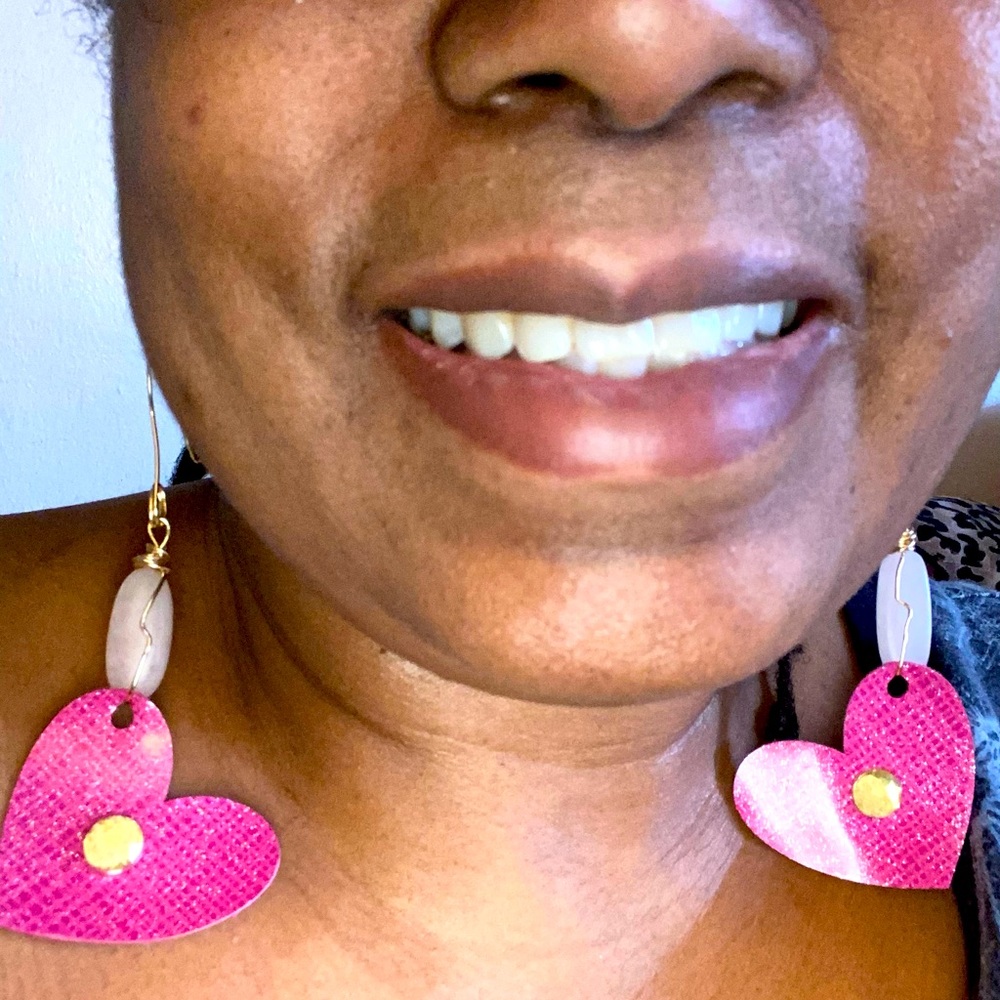 Rose Quartz ‘Heart of Gold’ Earrings